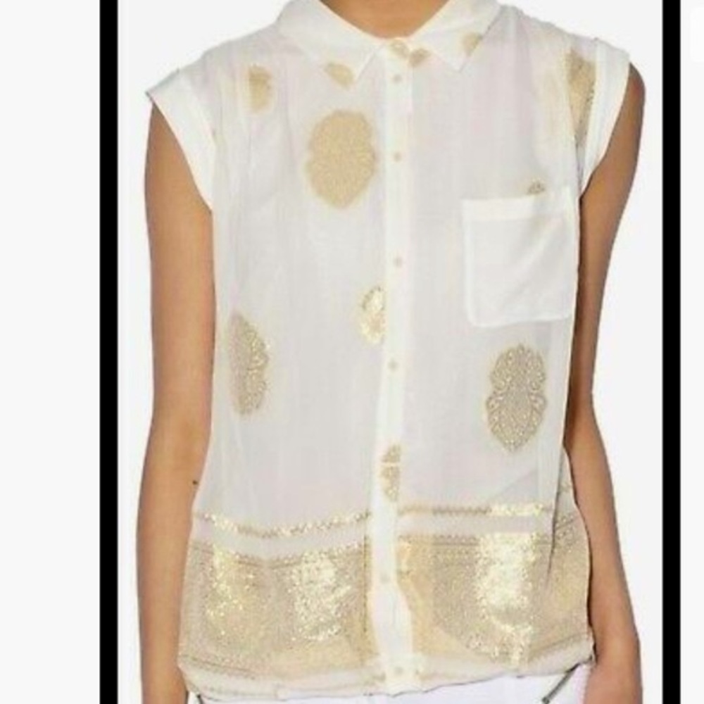 Elizabeth & James Gold Gilded Henna Blouse